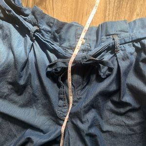 Eloquii size 20 high rise / wide leg -chambray  - cotton blend ankle pants